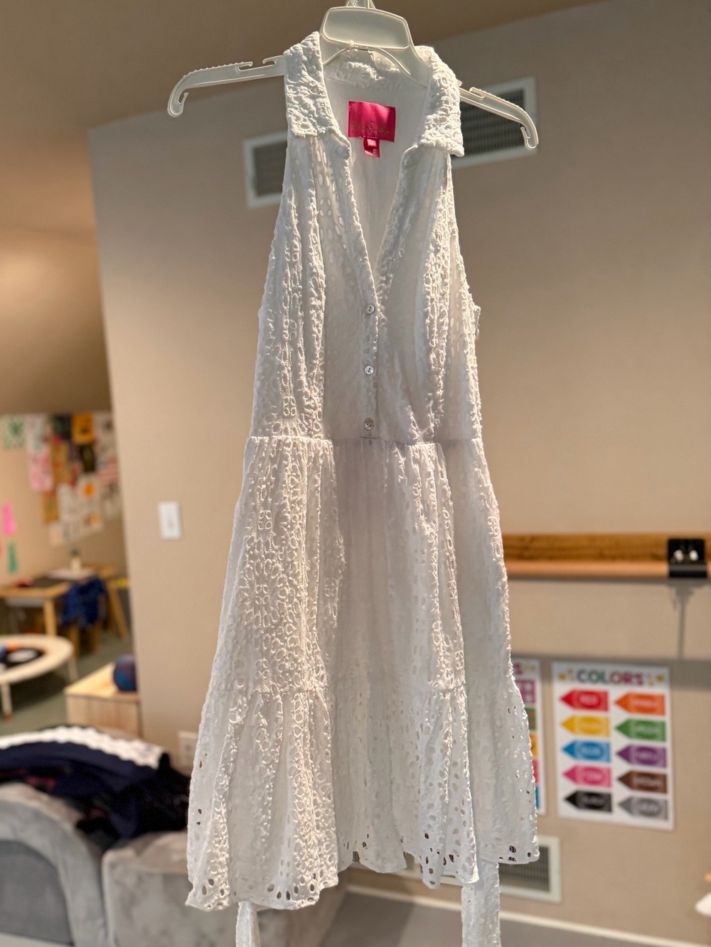 Lilly Pulitzer White Eyelet Button-Front Dress